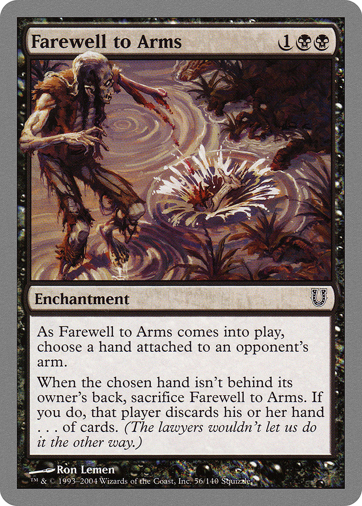 Farewell to Arms (UNH-056) - Unhinged - Premium MTG Single from Wizards of the Coast - Just $0.08! Shop now at Game Crave Tournament Store