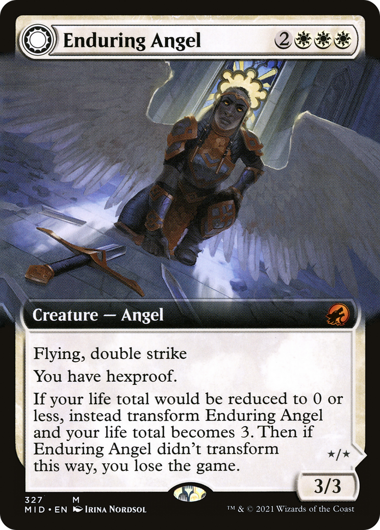 Enduring Angel // Angelic Enforcer (MID-327) - Innistrad: Midnight Hunt: (Extended Art, Double Faced Transform) - Premium MTG Single from Wizards of the Coast - Just $1.98! Shop now at Game Crave Tournament Store