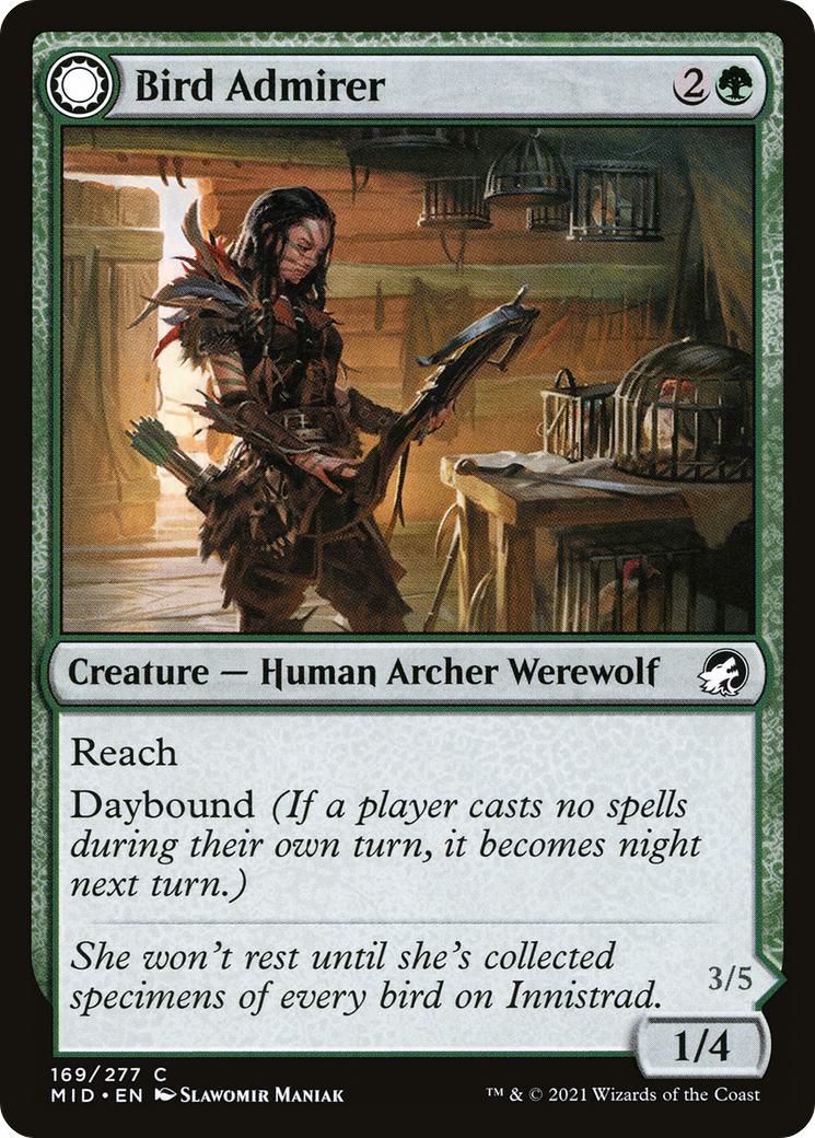 Bird Admirer // Wing Shredder (MID-169) - Innistrad: Midnight Hunt: (Double Faced Transform) Foil - Premium MTG Single from Wizards of the Coast - Just $0.25! Shop now at Game Crave Tournament Store