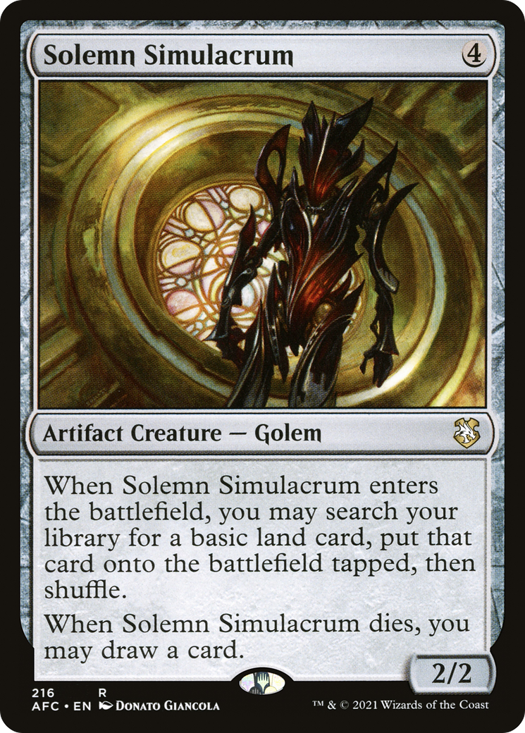 Solemn Simulacrum (AFC-216) - Forgotten Realms Commander - Premium MTG Single from Wizards of the Coast - Just $0.30! Shop now at Game Crave Tournament Store