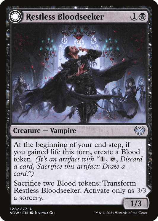 Restless Bloodseeker // Bloodsoaked Reveler (VOW-128) - Innistrad: Crimson Vow: (Double Faced Transform) - Premium MTG Single from Wizards of the Coast - Just $0.08! Shop now at Game Crave Tournament Store