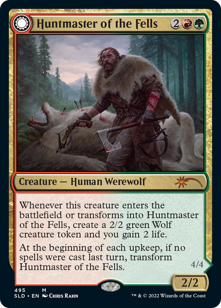 Huntmaster of the Fells // Ravager of the Fells (SLD-495) - Secret Lair Drop: (Double Faced Transform) - Premium MTG Single from Wizards of the Coast - Just $3.18! Shop now at Game Crave Tournament Store