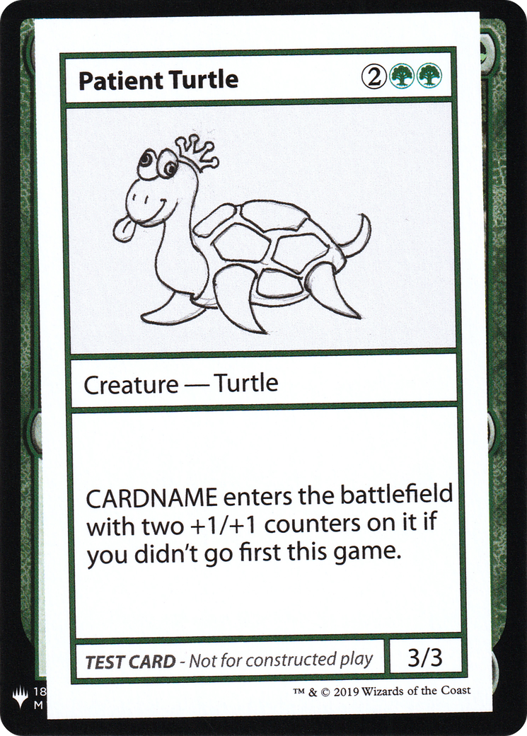 Patient Turtle (CMB1-082) - Mystery Booster Playtest Cards 2019 - Premium MTG Single from Wizards of the Coast - Just $0.18! Shop now at Game Crave Tournament Store
