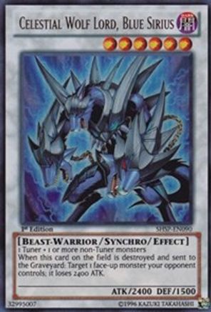 Celestial Wolf Lord, Blue Sirius (SHSP-EN090) - Shadow Specters 1st Edition - Premium Yugioh Single from Konami - Just $0.43! Shop now at Game Crave Tournament Store