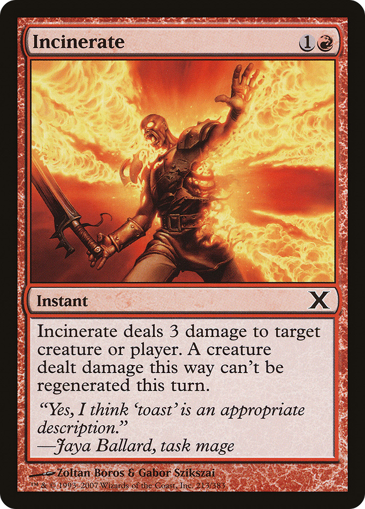 Incinerate (10E-213) - Tenth Edition - Premium MTG Single from Wizards of the Coast - Just $0.08! Shop now at Game Crave Tournament Store