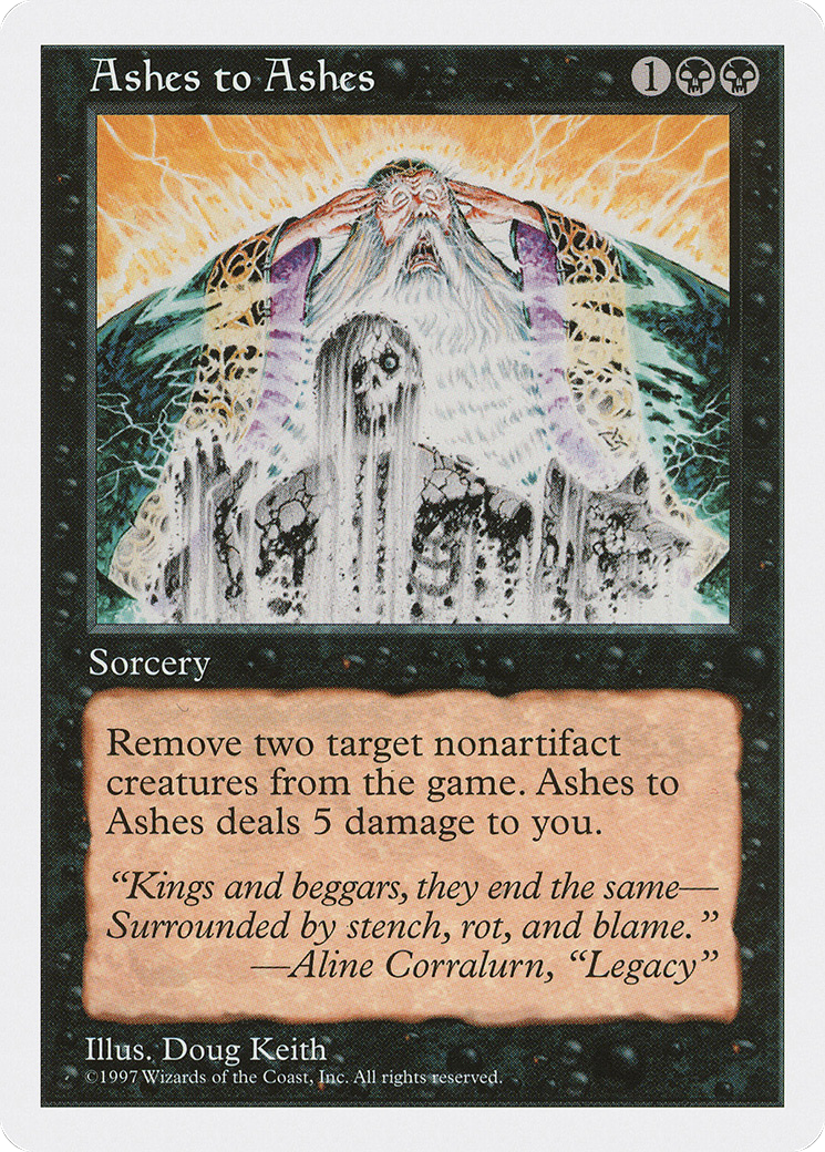 Ashes to Ashes (5ED-141) - Fifth Edition - Premium MTG Single from Wizards of the Coast - Just $0.09! Shop now at Game Crave Tournament Store
