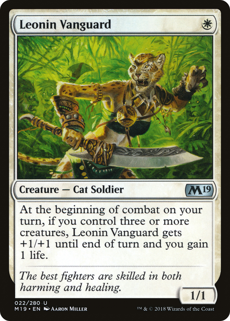 Leonin Vanguard (M19-022) - Core Set 2019 Foil - Premium MTG Single from Wizards of the Coast - Just $0.18! Shop now at Game Crave Tournament Store