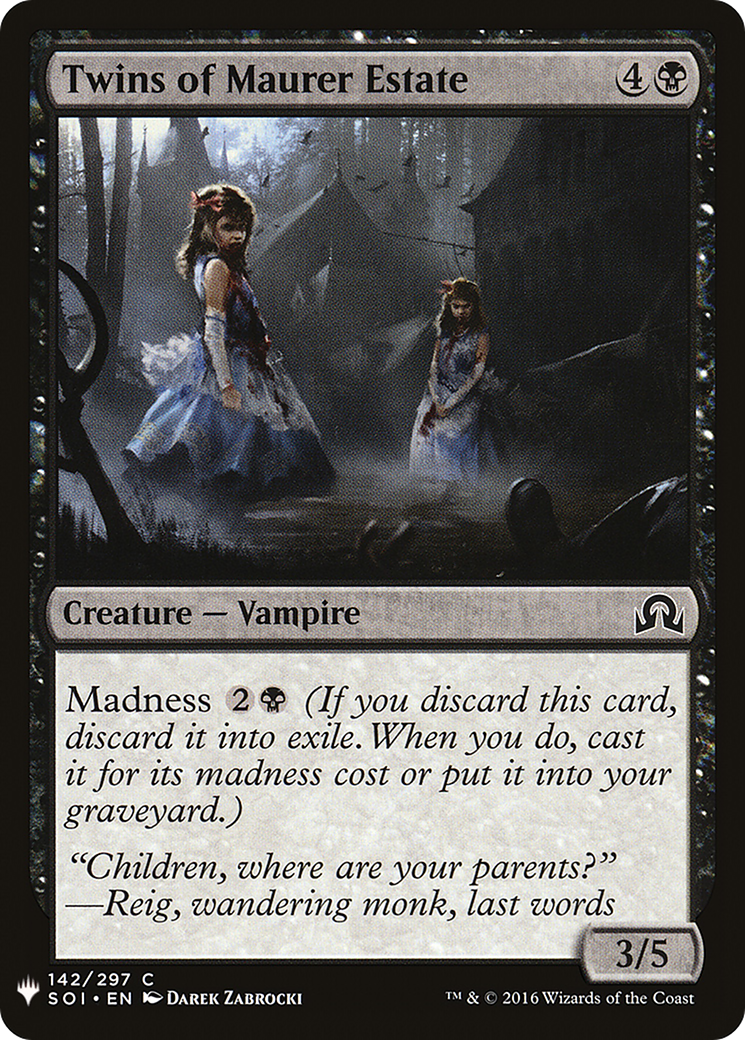 Twins of Maurer Estate (MB1-802) - Mystery Booster - Premium MTG Single from Wizards of the Coast - Just $0.08! Shop now at Game Crave Tournament Store