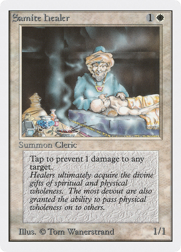 Samite Healer (2ED-038) - Unlimited Edition - Premium MTG Single from Wizards of the Coast - Just $0.12! Shop now at Game Crave Tournament Store