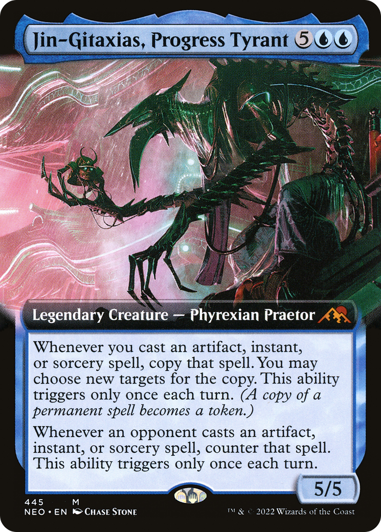 Jin-Gitaxias, Progress Tyrant (NEO-445) - Kamigawa: Neon Dynasty: (Extended Art) - Premium MTG Single from Wizards of the Coast - Just $1.90! Shop now at Game Crave Tournament Store