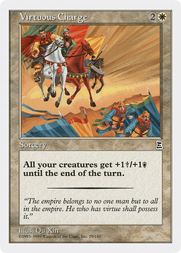 Virtuous Charge (PTK-029) - Portal Three Kingdoms - Premium MTG Single from Wizards of the Coast - Just $0.29! Shop now at Game Crave Tournament Store