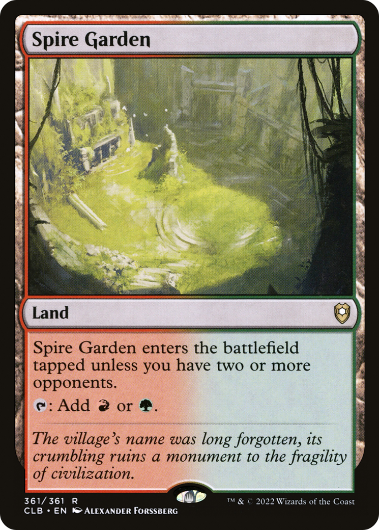Spire Garden (CLB-361) - Commander Legends: Battle for Baldur's Gate - Premium MTG Single from Wizards of the Coast - Just $2.40! Shop now at Game Crave Tournament Store