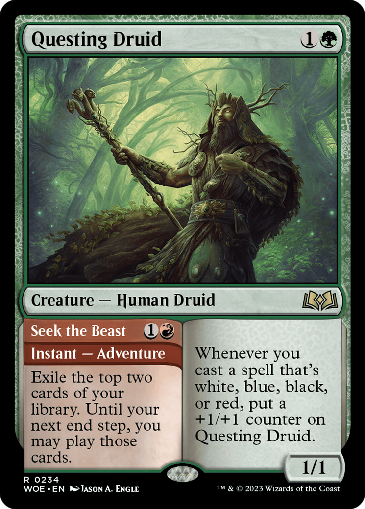 Questing Druid // Seek the Beast (WOE-234) - Wilds of Eldraine - Premium MTG Single from Wizards of the Coast - Just $0.15! Shop now at Game Crave Tournament Store