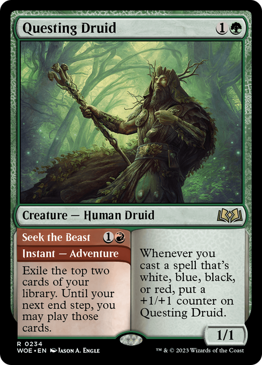 Questing Druid // Seek the Beast (WOE-234) - Wilds of Eldraine Foil - Premium MTG Single from Wizards of the Coast - Just $0.58! Shop now at Game Crave Tournament Store