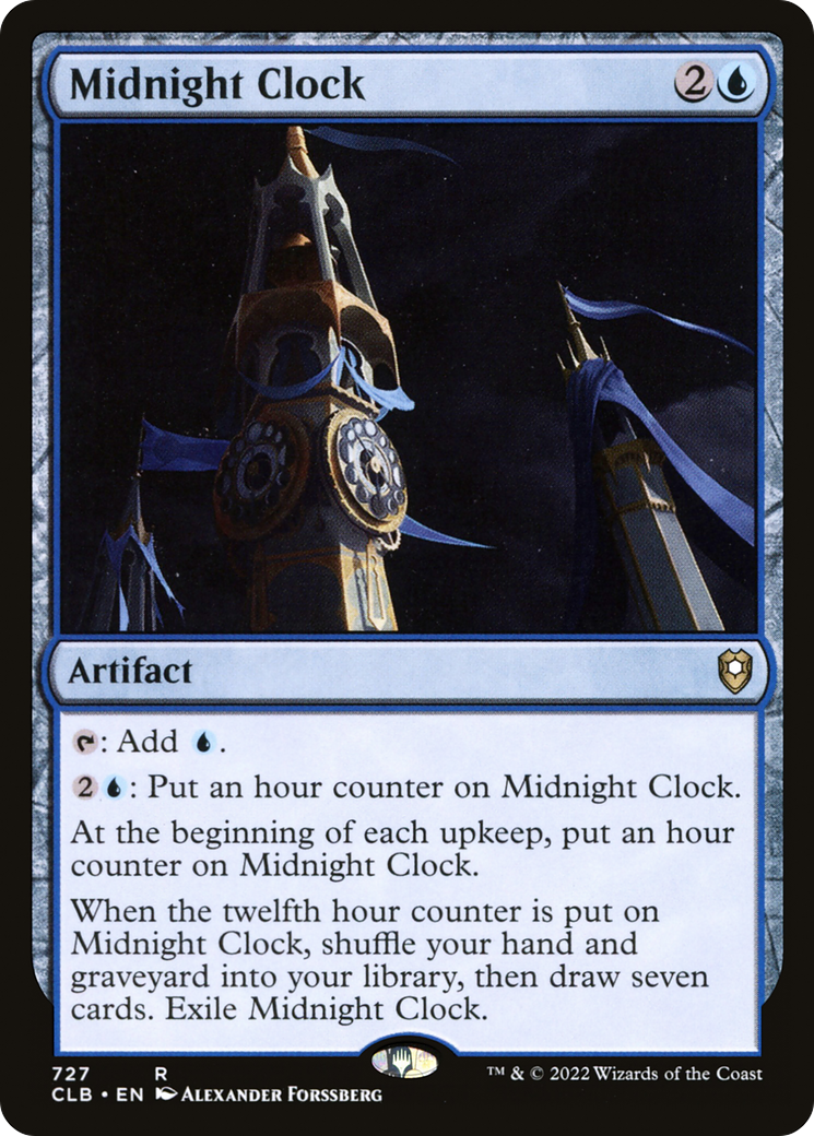 Midnight Clock (CLB-727) - Commander Legends: Battle for Baldur's Gate - Premium MTG Single from Wizards of the Coast - Just $0.32! Shop now at Game Crave Tournament Store