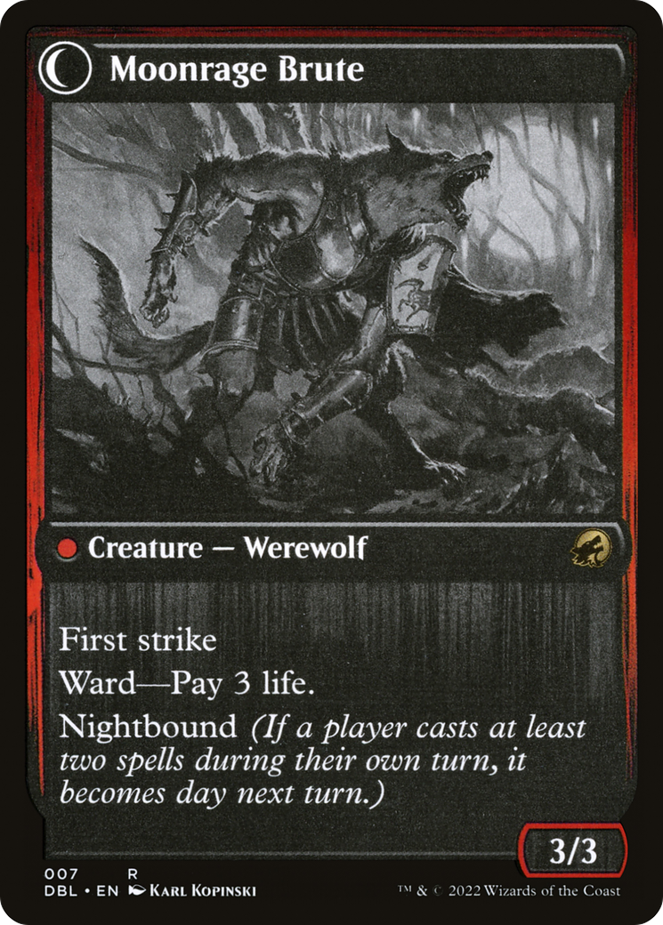 Brutal Cathar // Moonrage Brute (DBL-007) - Innistrad: Double Feature: (Double Faced Transform) Foil - Premium MTG Single from Wizards of the Coast - Just $0.14! Shop now at Game Crave Tournament Store