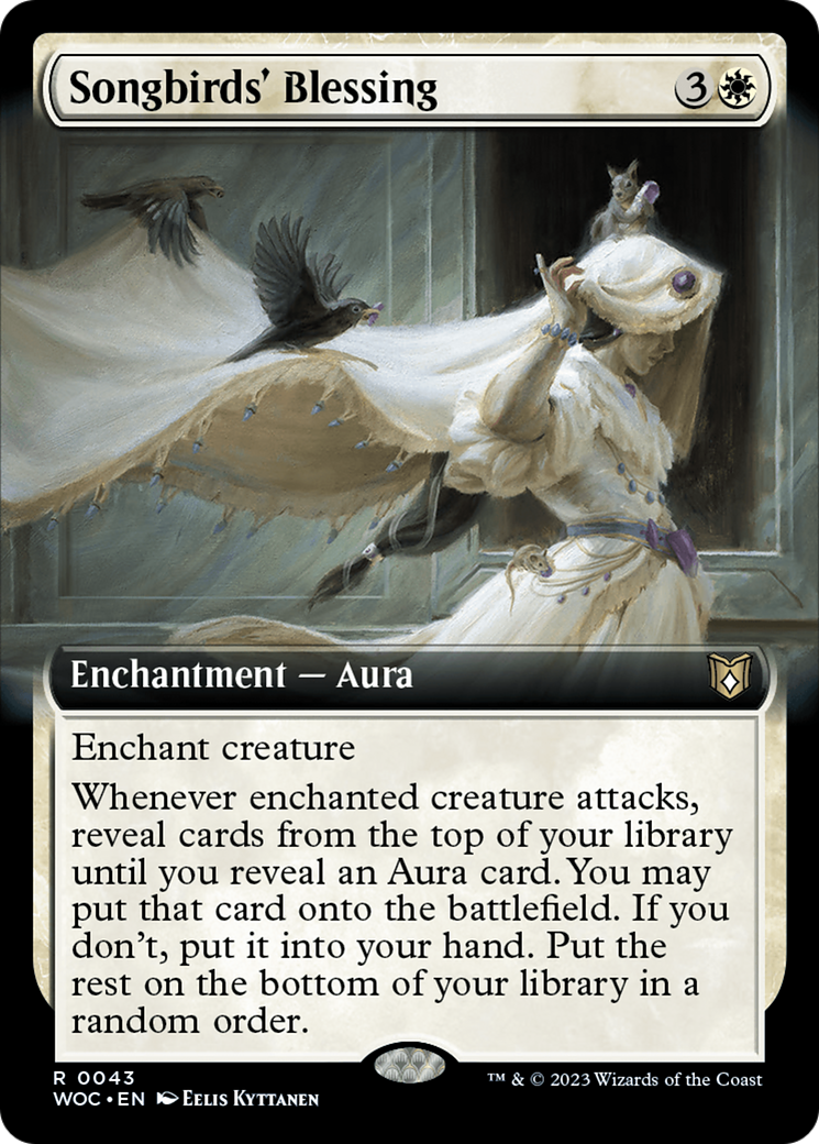 Songbirds' Blessing (WOC-043) - Wilds of Eldraine Commander: (Extended Art) - Premium MTG Single from Wizards of the Coast - Just $4.08! Shop now at Game Crave Tournament Store