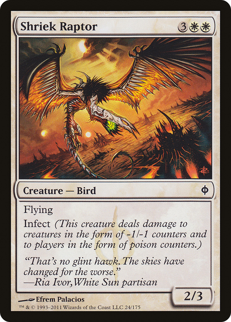 Shriek Raptor (NPH-024) - New Phyrexia Foil - Premium MTG Single from Wizards of the Coast - Just $0.14! Shop now at Game Crave Tournament Store