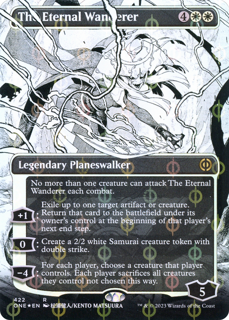 The Eternal Wanderer (ONE-422) - Phyrexia: All Will Be One: (Showcase) (Borderless) Foil - Premium MTG Single from Wizards of the Coast - Just $2.40! Shop now at Game Crave Tournament Store