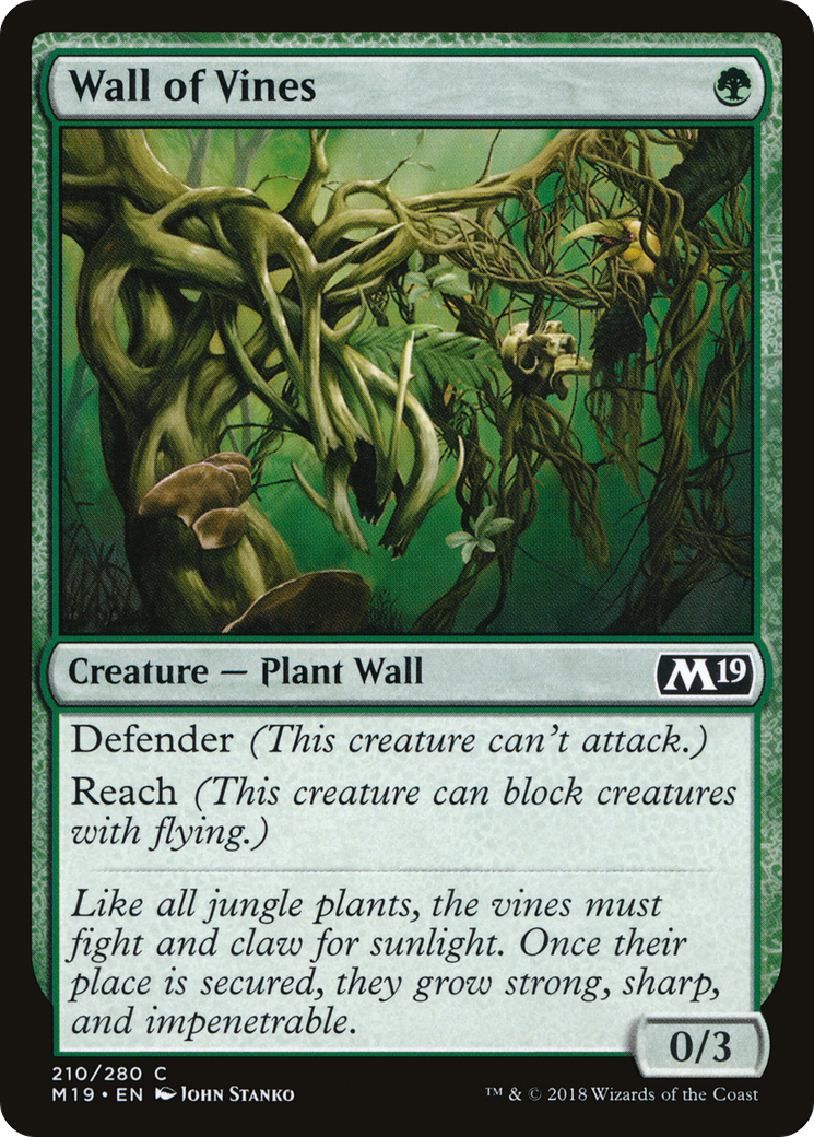 Wall of Vines (M19-210) - Core Set 2019 - Premium MTG Single from Wizards of the Coast - Just $0.08! Shop now at Game Crave Tournament Store