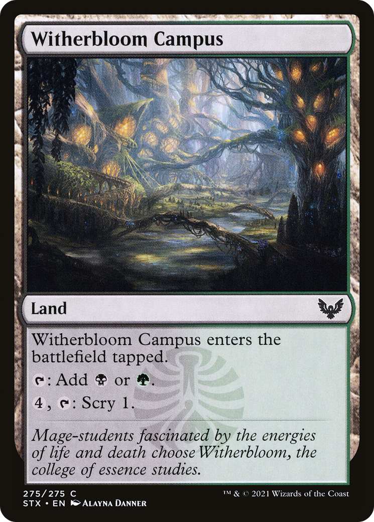 Witherbloom Campus (STX-275) - Strixhaven: School of Mages - Premium MTG Single from Wizards of the Coast - Just $0.08! Shop now at Game Crave Tournament Store