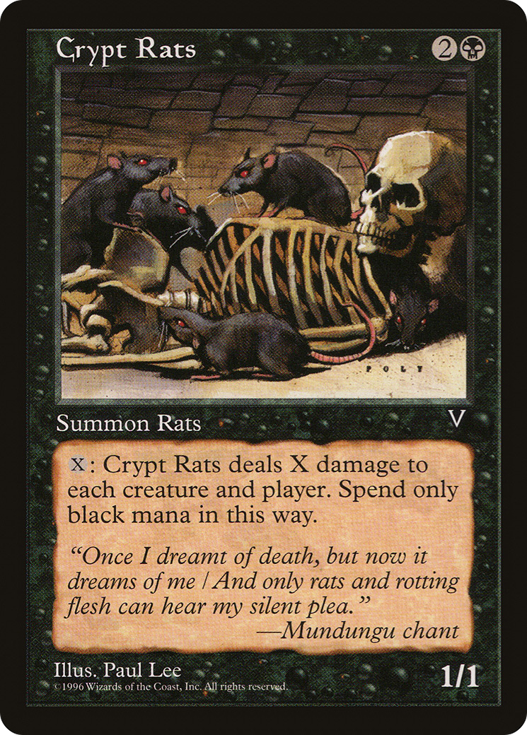 Crypt Rats (VIS-055) - Visions - Premium MTG Single from Wizards of the Coast - Just $0.15! Shop now at Game Crave Tournament Store