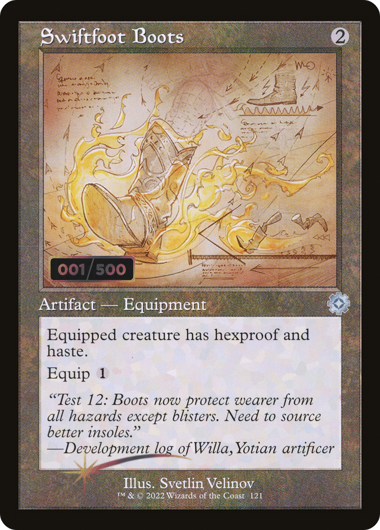 Swiftfoot Boots (BRR-121Z) - The Brothers' War Retro Artifacts Foil - Premium MTG Single from Wizards of the Coast - Just $112.48! Shop now at Game Crave Tournament Store