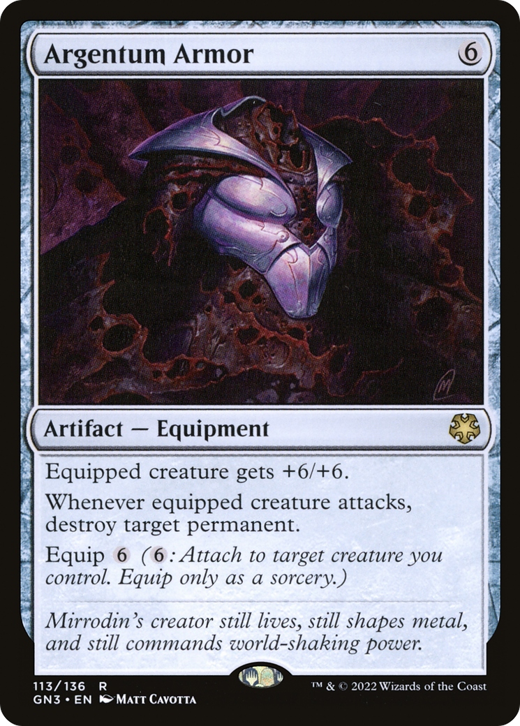Argentum Armor (GN3-113) - Game Night: Free-for-All - Premium MTG Single from Wizards of the Coast - Just $1.05! Shop now at Game Crave Tournament Store