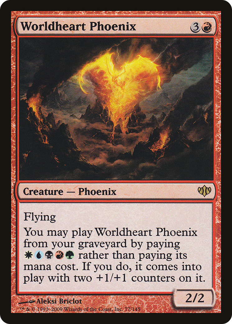 Worldheart Phoenix (CON-077) - Conflux Foil - Premium MTG Single from Wizards of the Coast - Just $0.15! Shop now at Game Crave Tournament Store