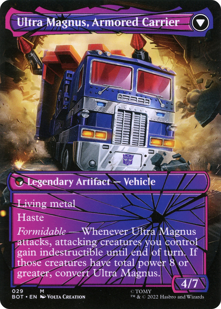 Ultra Magnus, Tactician // Ultra Magnus, Armored Carrier (BOT-029) - Transformers: (convertdfc, shatteredglass) (Borderless) Foil - Premium MTG Single from Wizards of the Coast - Just $71.50! Shop now at Game Crave Tournament Store