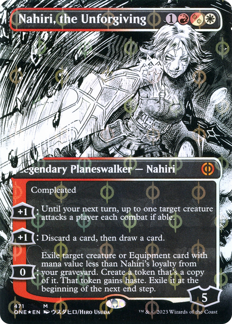Nahiri, the Unforgiving (ONE-471) - Phyrexia: All Will Be One: (Showcase) (Borderless) Foil - Premium MTG Single from Wizards of the Coast - Just $0.99! Shop now at Game Crave Tournament Store
