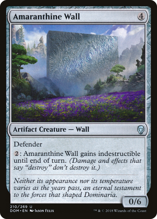 Amaranthine Wall (DOM-210) - Dominaria Foil - Premium MTG Single from Wizards of the Coast - Just $0.24! Shop now at Game Crave Tournament Store