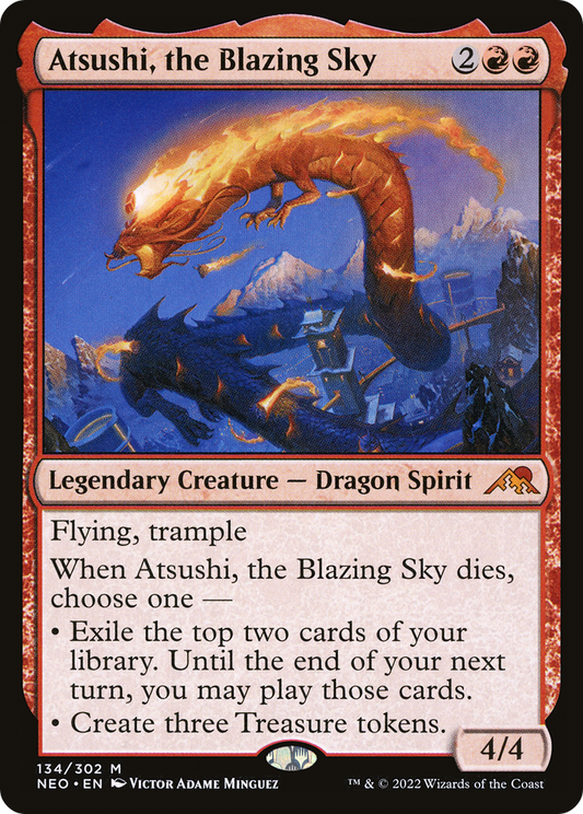 Atsushi, the Blazing Sky (NEO-134) - Kamigawa: Neon Dynasty Foil - Premium MTG Single from Wizards of the Coast - Just $1.67! Shop now at Game Crave Tournament Store