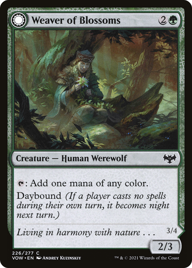 Weaver of Blossoms // Blossom-Clad Werewolf (VOW-226) - Innistrad: Crimson Vow: (Double Faced Transform) - Premium MTG Single from Wizards of the Coast - Just $0.08! Shop now at Game Crave Tournament Store