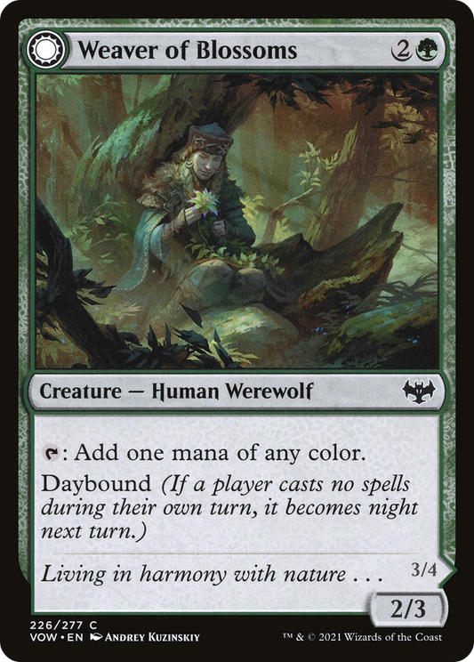 Weaver of Blossoms // Blossom-Clad Werewolf (VOW-226) - Innistrad: Crimson Vow: (Double Faced Transform) - Premium MTG Single from Wizards of the Coast - Just $0.08! Shop now at Game Crave Tournament Store