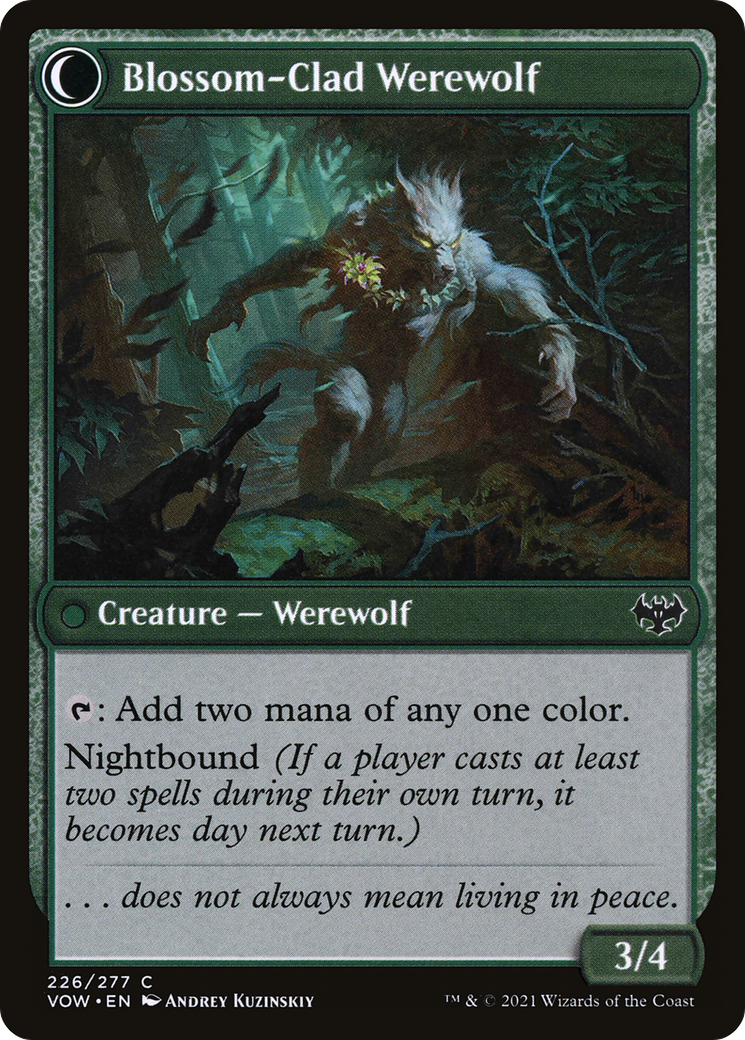 Weaver of Blossoms // Blossom-Clad Werewolf (VOW-226) - Innistrad: Crimson Vow: (Double Faced Transform) - Premium MTG Single from Wizards of the Coast - Just $0.08! Shop now at Game Crave Tournament Store