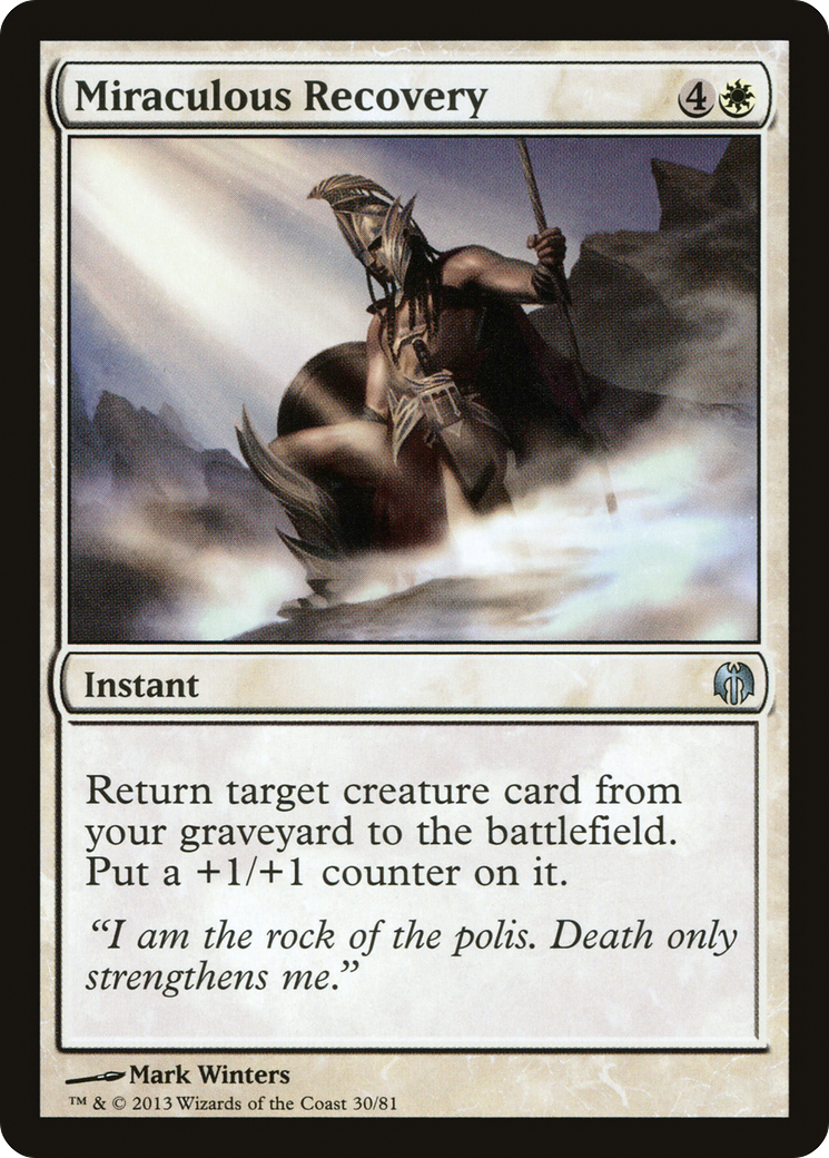 Miraculous Recovery (DDL-030) - Duel Decks: Heroes vs. Monsters - Premium MTG Single from Wizards of the Coast - Just $0.08! Shop now at Game Crave Tournament Store