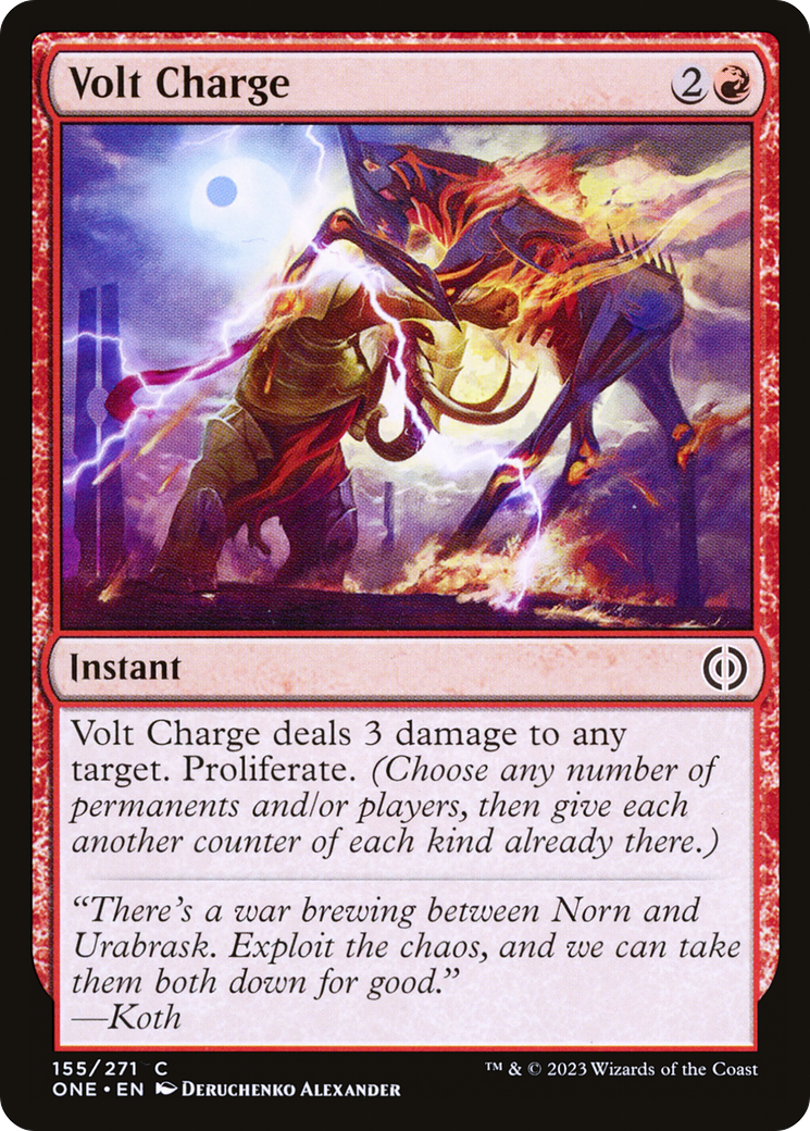 Volt Charge (ONE-155) - Phyrexia: All Will Be One - Premium MTG Single from Wizards of the Coast - Just $0.08! Shop now at Game Crave Tournament Store