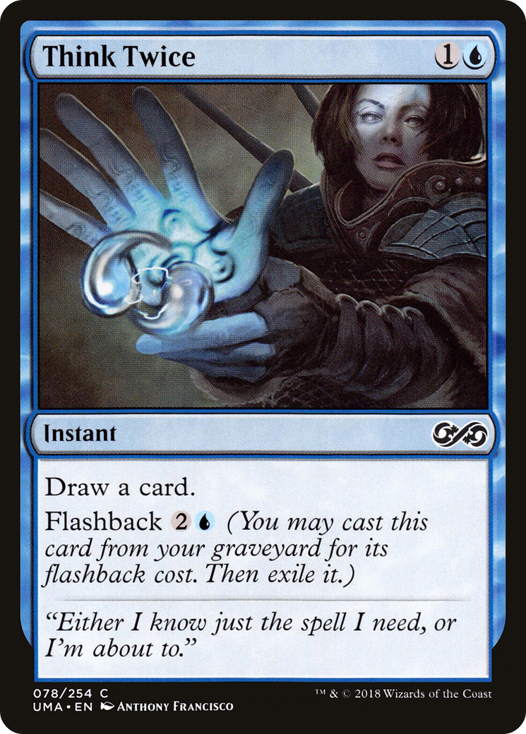 Think Twice (UMA-078) - Ultimate Masters - Premium MTG Single from Wizards of the Coast - Just $0.08! Shop now at Game Crave Tournament Store