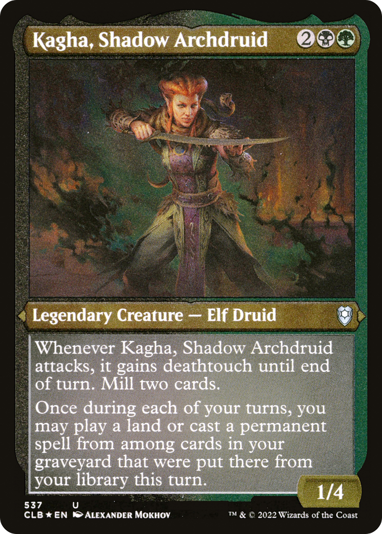 Kagha, Shadow Archdruid (CLB-537) - Commander Legends: Battle for Baldur's Gate Etched Foil - Premium MTG Single from Wizards of the Coast - Just $0.08! Shop now at Game Crave Tournament Store