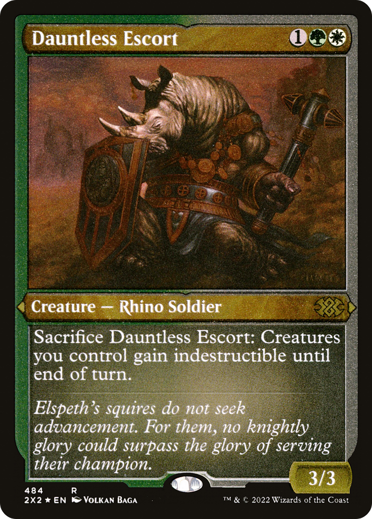 Dauntless Escort (2X2-484) - Double Masters 2022 Etched Foil - Premium MTG Single from Wizards of the Coast - Just $0.21! Shop now at Game Crave Tournament Store