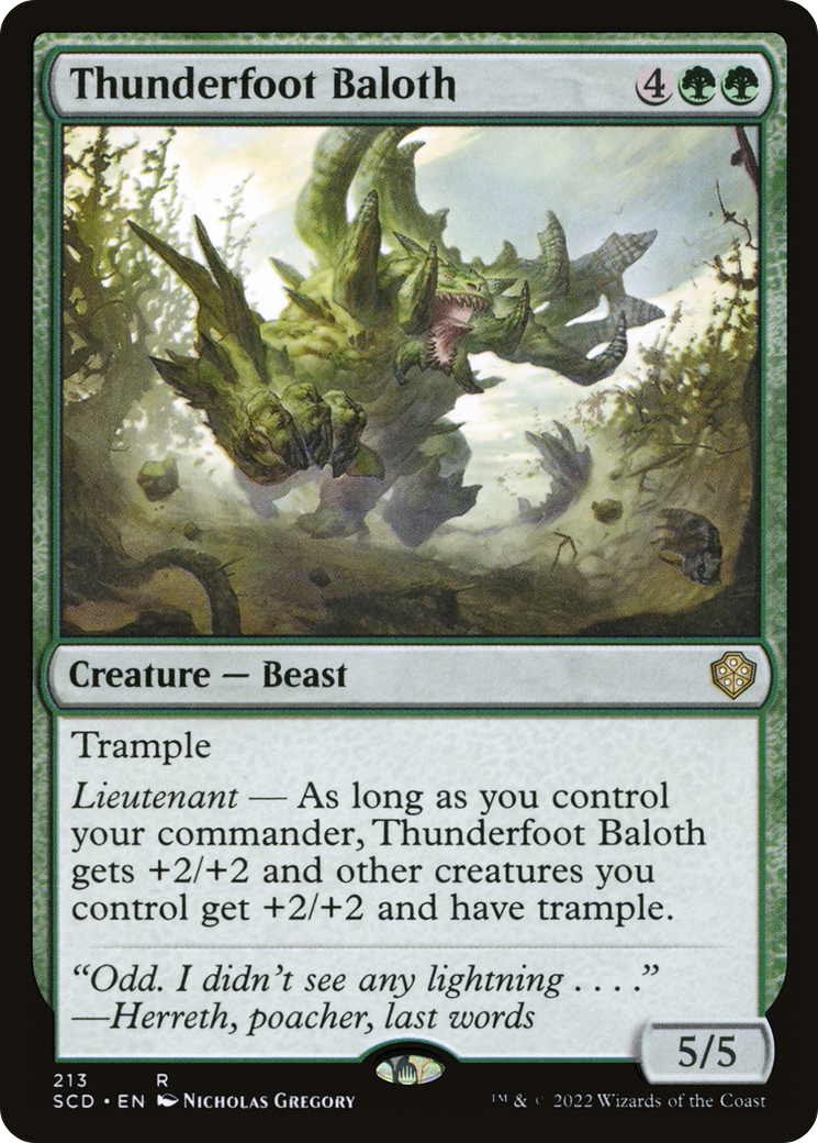 Thunderfoot Baloth (SCD-213) - Starter Commander Decks - Premium MTG Single from Wizards of the Coast - Just $0.11! Shop now at Game Crave Tournament Store
