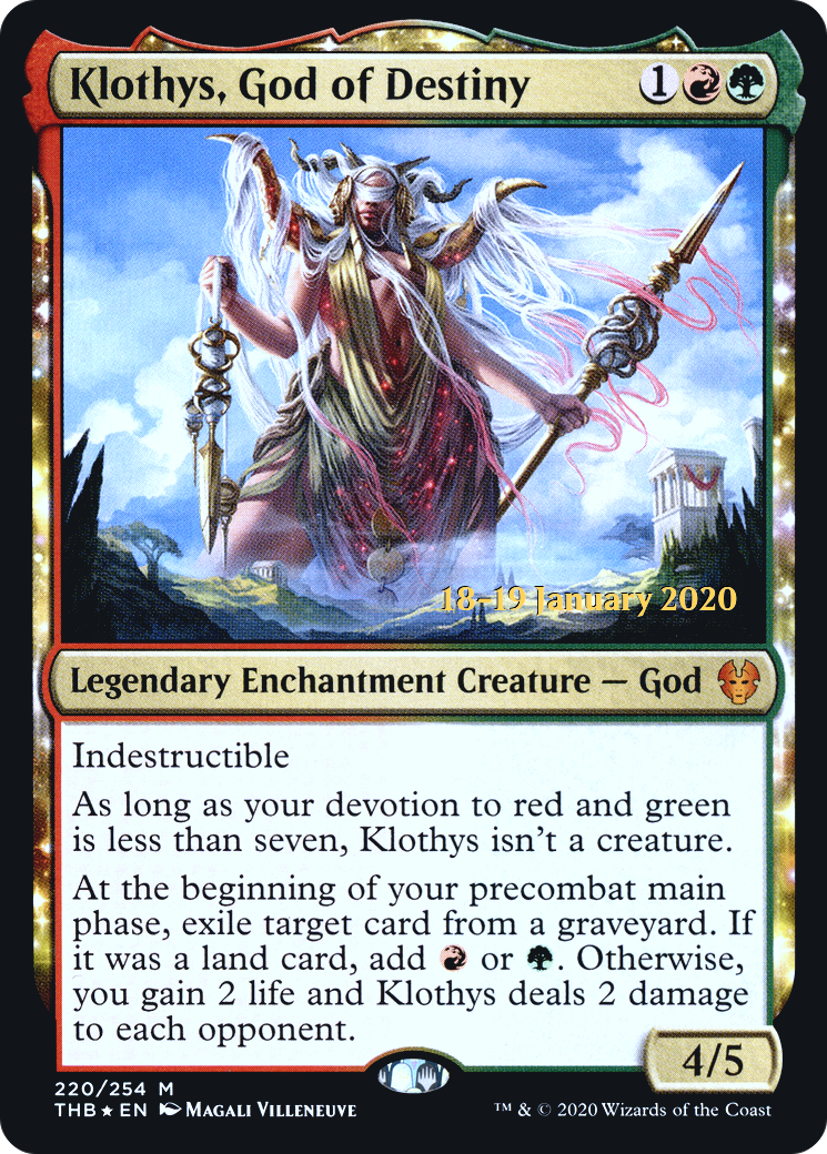 Klothys, God of Destiny (PTHB-220S) - Theros Beyond Death Promos: (nyxtouched) Foil - Premium MTG Single from Wizards of the Coast - Just $1.94! Shop now at Game Crave Tournament Store