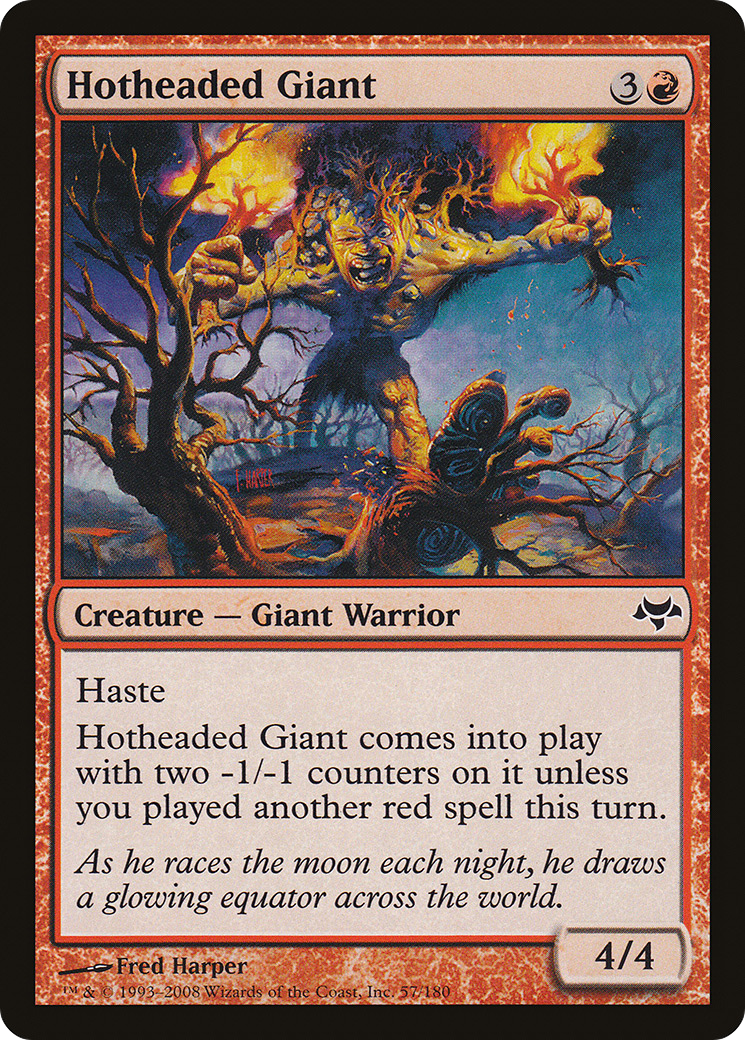 Hotheaded Giant (EVE-057) - Eventide Foil - Premium MTG Single from Wizards of the Coast - Just $0.08! Shop now at Game Crave Tournament Store