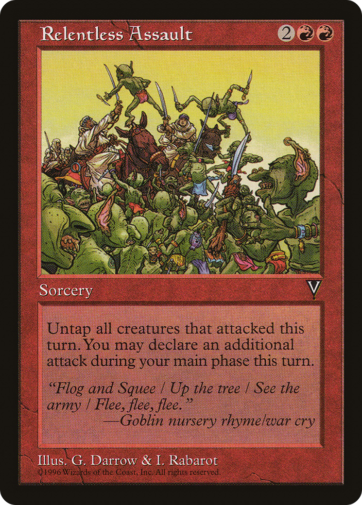 Relentless Assault (VIS-091) - Visions - Premium MTG Single from Wizards of the Coast - Just $3.71! Shop now at Game Crave Tournament Store