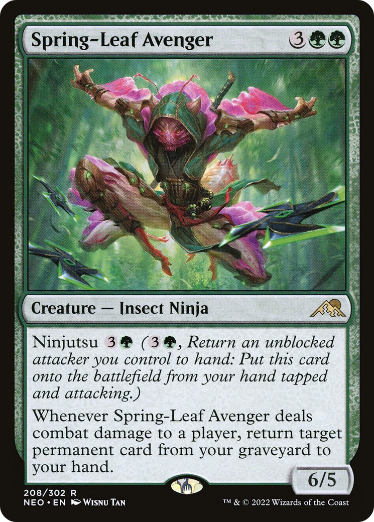 Spring-Leaf Avenger (NEO-208) - Kamigawa: Neon Dynasty - Premium MTG Single from Wizards of the Coast - Just $0.08! Shop now at Game Crave Tournament Store