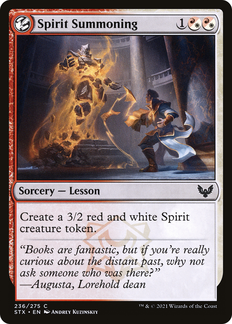 Spirit Summoning (STX-236) - Strixhaven: School of Mages: (lesson) - Premium MTG Single from Wizards of the Coast - Just $0.08! Shop now at Game Crave Tournament Store