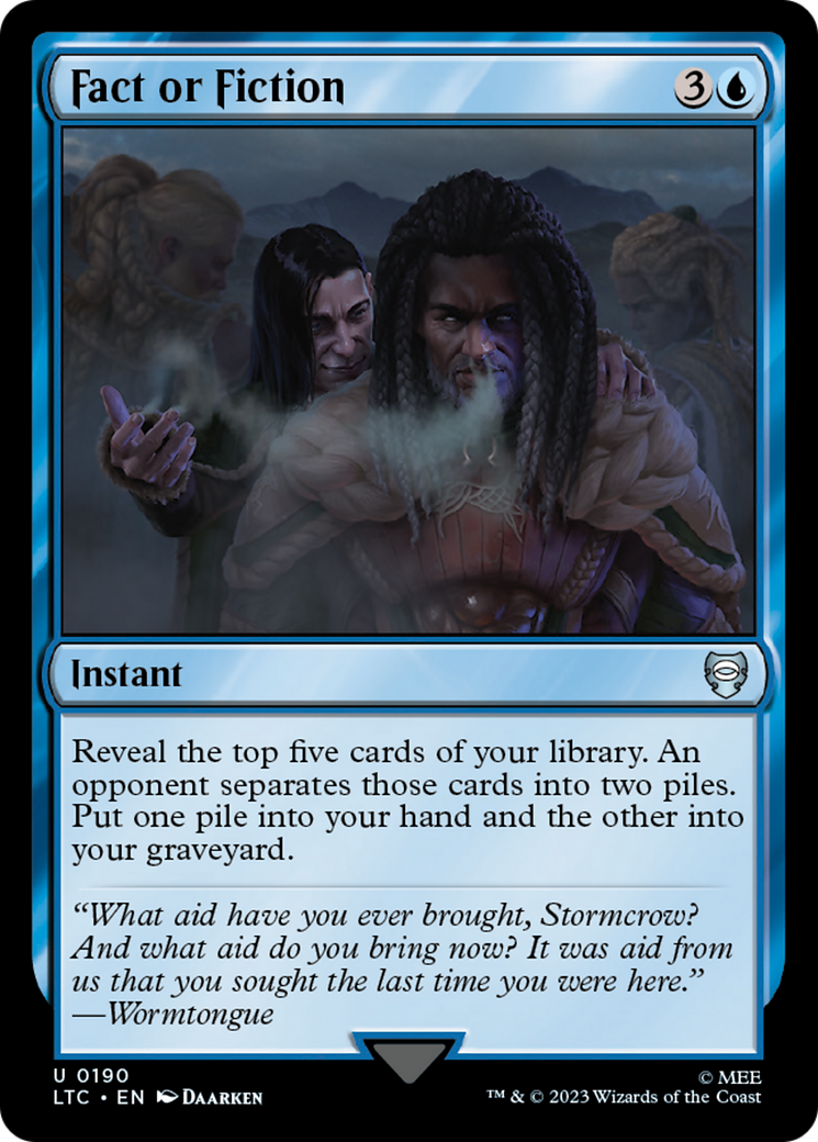 Fact or Fiction (LTC-190) - Tales of Middle-earth Commander - Premium MTG Single from Wizards of the Coast - Just $0.08! Shop now at Game Crave Tournament Store