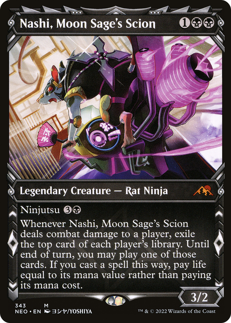 Nashi, Moon Sage's Scion (NEO-343) - Kamigawa: Neon Dynasty: (Showcase) - Premium MTG Single from Wizards of the Coast - Just $0.85! Shop now at Game Crave Tournament Store