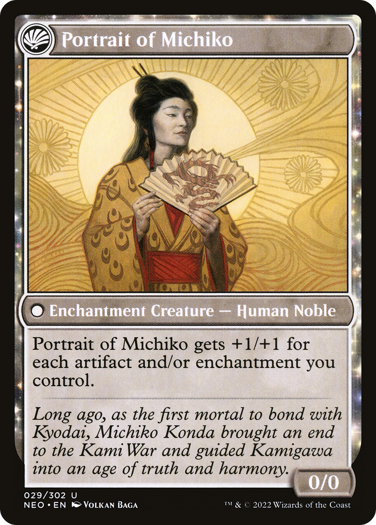 Michiko's Reign of Truth // Portrait of Michiko (NEO-029) - Kamigawa: Neon Dynasty: (fandfc) - Premium MTG Single from Wizards of the Coast - Just $0.08! Shop now at Game Crave Tournament Store